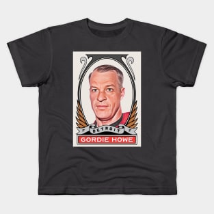 Gordie Howe Vintage Style Hockey Card Kids T-Shirt